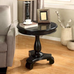 Round Wood Pedestal Side Table