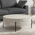 Modern Industrial Round Drum Coffee Table - 38d x 38 w x 14h