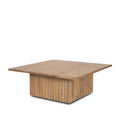Light Brown Wood w/ Fluting Square Coffee Table