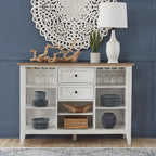 Server with Stemware Rack and Adjustable Shelves - White